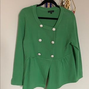 J crew wool crystal button sweater